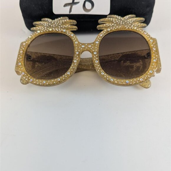 preowned - Gucc1 - Embellished Pineapple Round Sunglasses - Picture 4 of 4